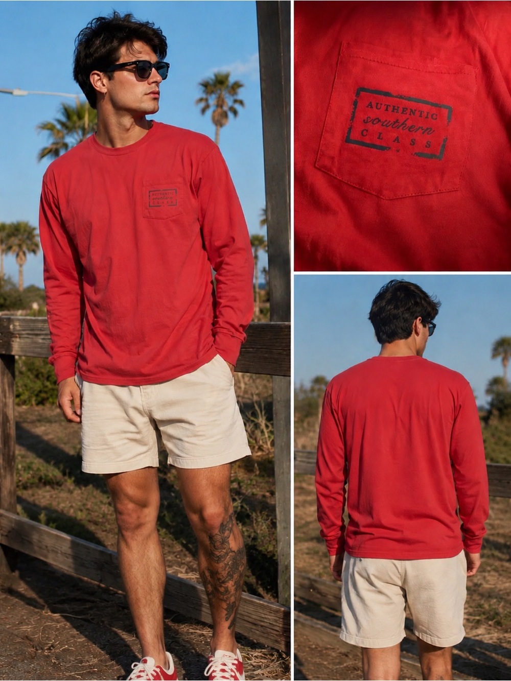 Southern‎ Marsh Red Long Sleeve Tee